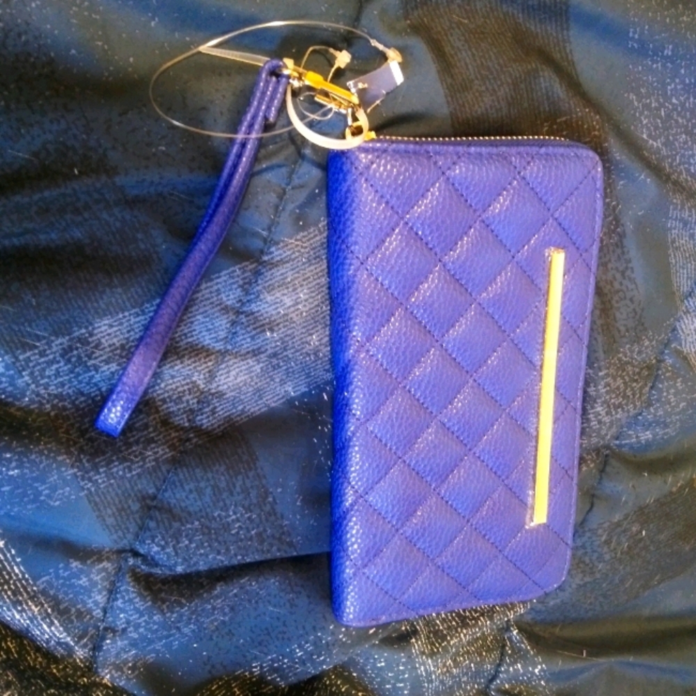 Blue leather steve madden wallet